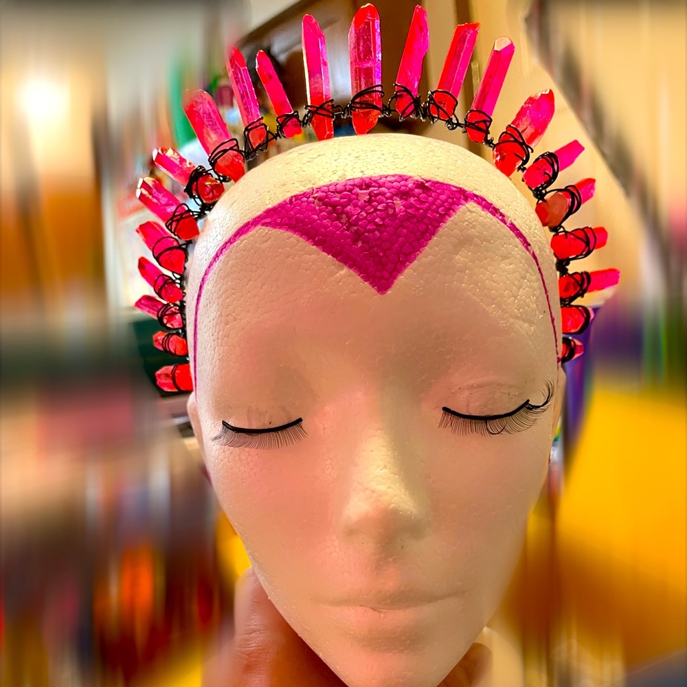 Crystal quartz headband crown